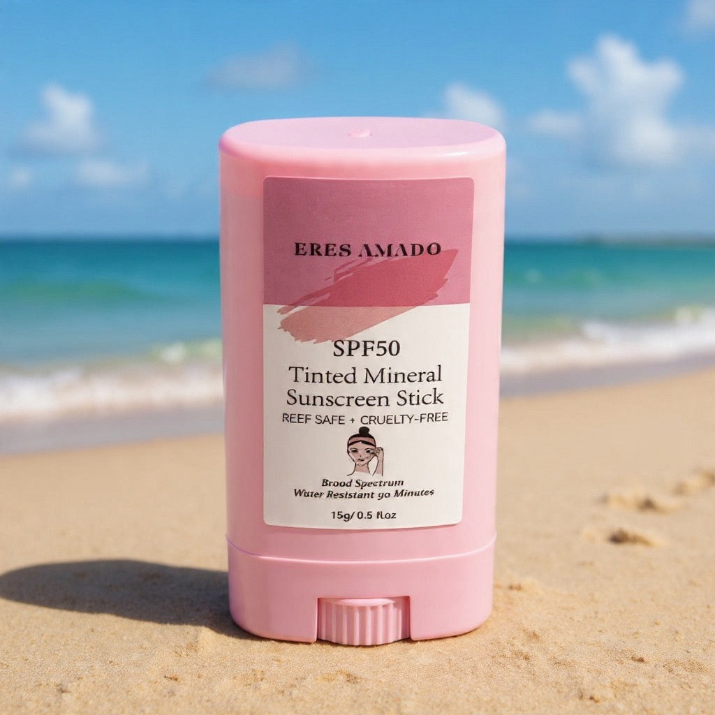 Eres Amado SPF50 Tinted Mineral Sunscreen Stick, Reef Safe, Cruelty-Free, Broad Spectrum, Water-Resistant 90 Minutes, 15g/0.5 fl oz