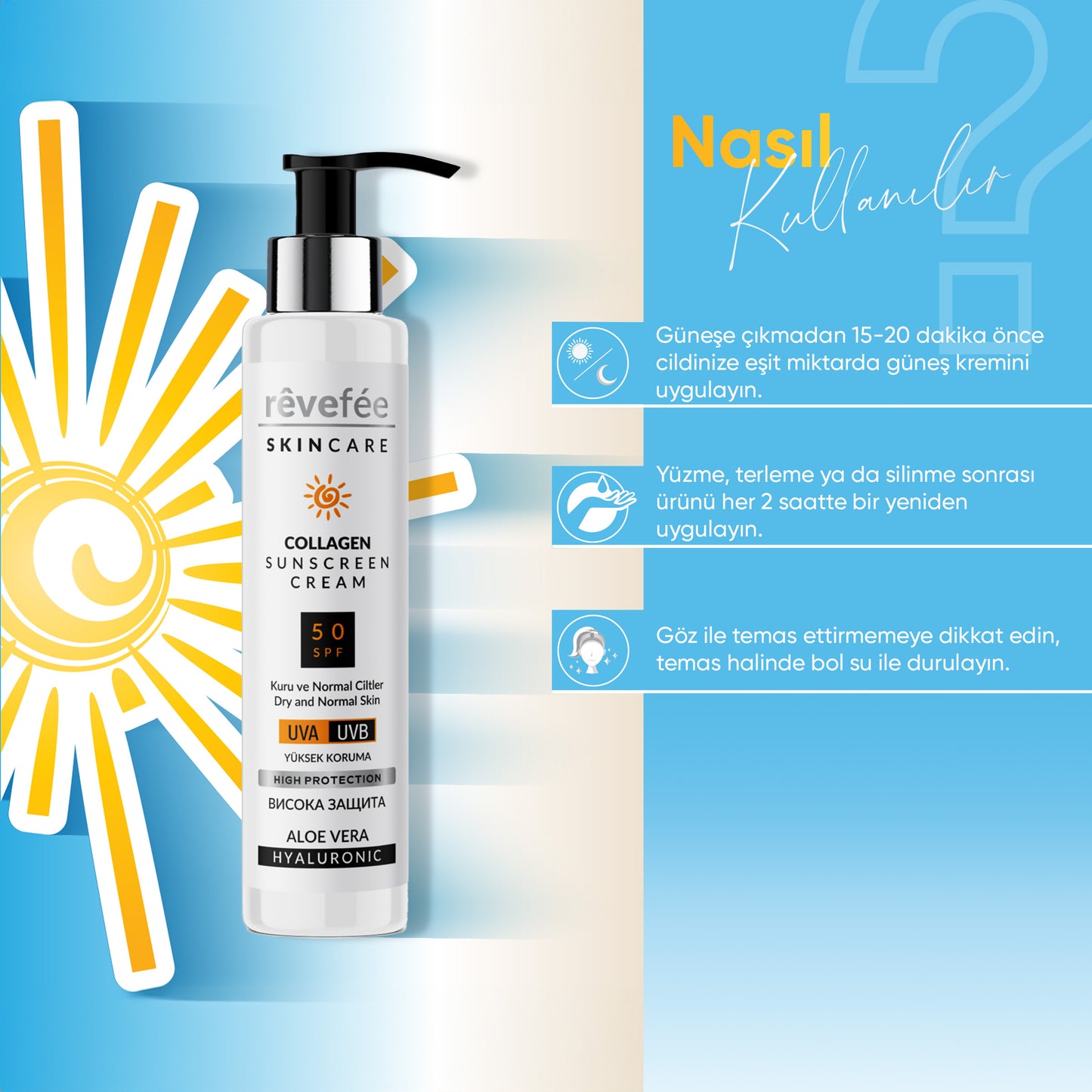 REVEFEE Collagen Sunscreen Cream for Dry and Normal Skin 125ml