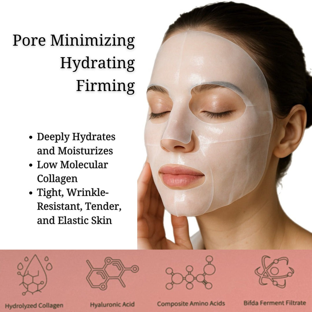 Eres Amado 4 pcs Bio-Collagen Real Deep Mask for Pore Minimizing, Elasticity and Firming